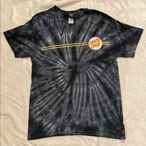 Santa Cruz Skateboards Black Tie-Dye Short Sleeve Tee